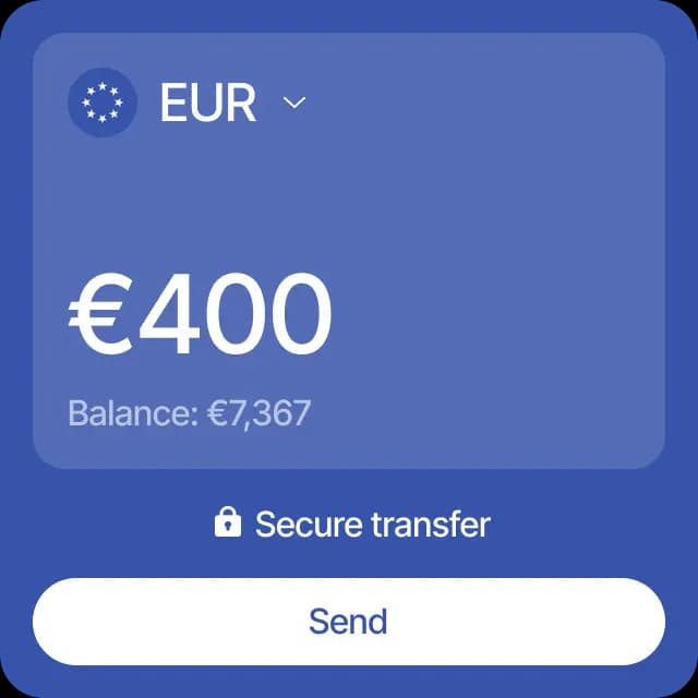 EUR account balance and transfers