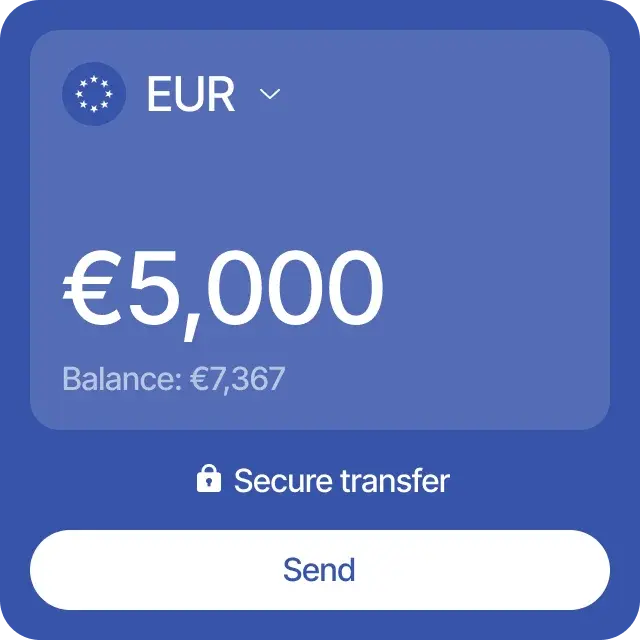EUR account balance and transfers